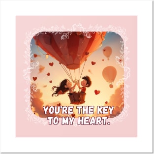 You're the key to my heart,cute couple Posters and Art